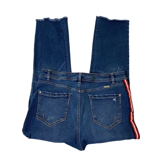INC Skinny Leg Side Stripe Jeans Sz 14 - Picture 6 of 12